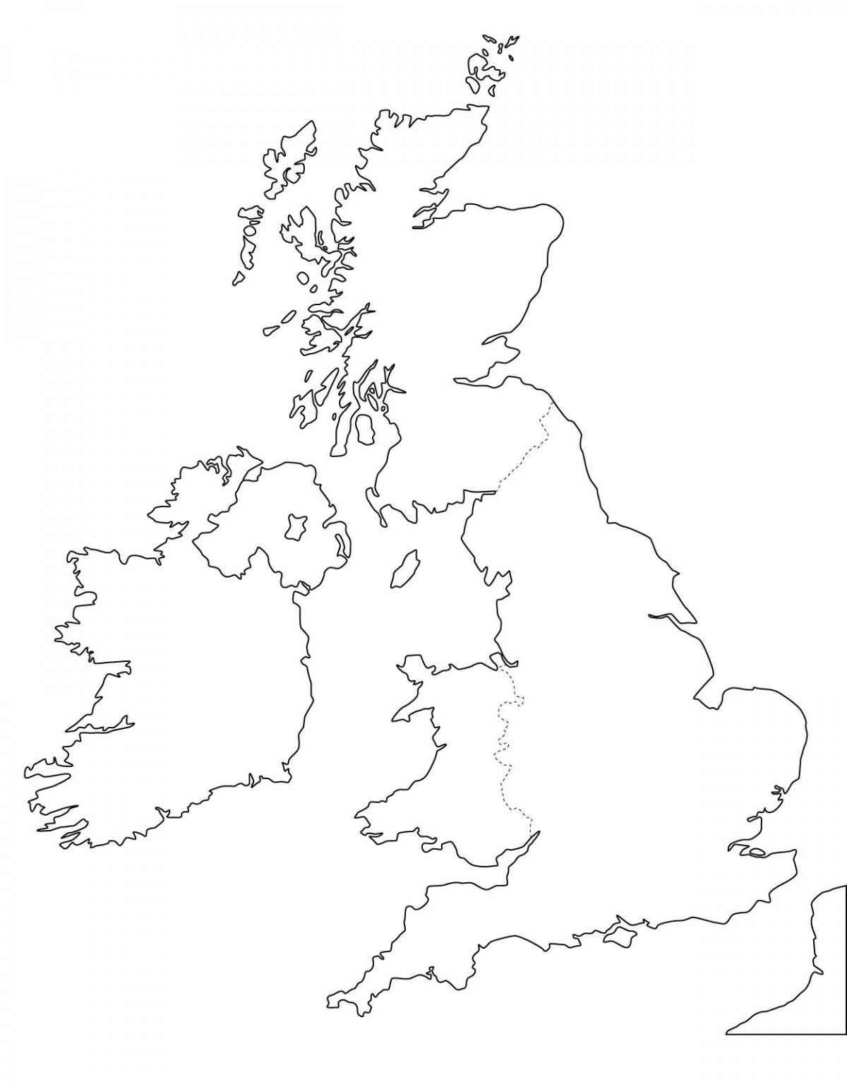 Leere United Kingdom (UK) Karte