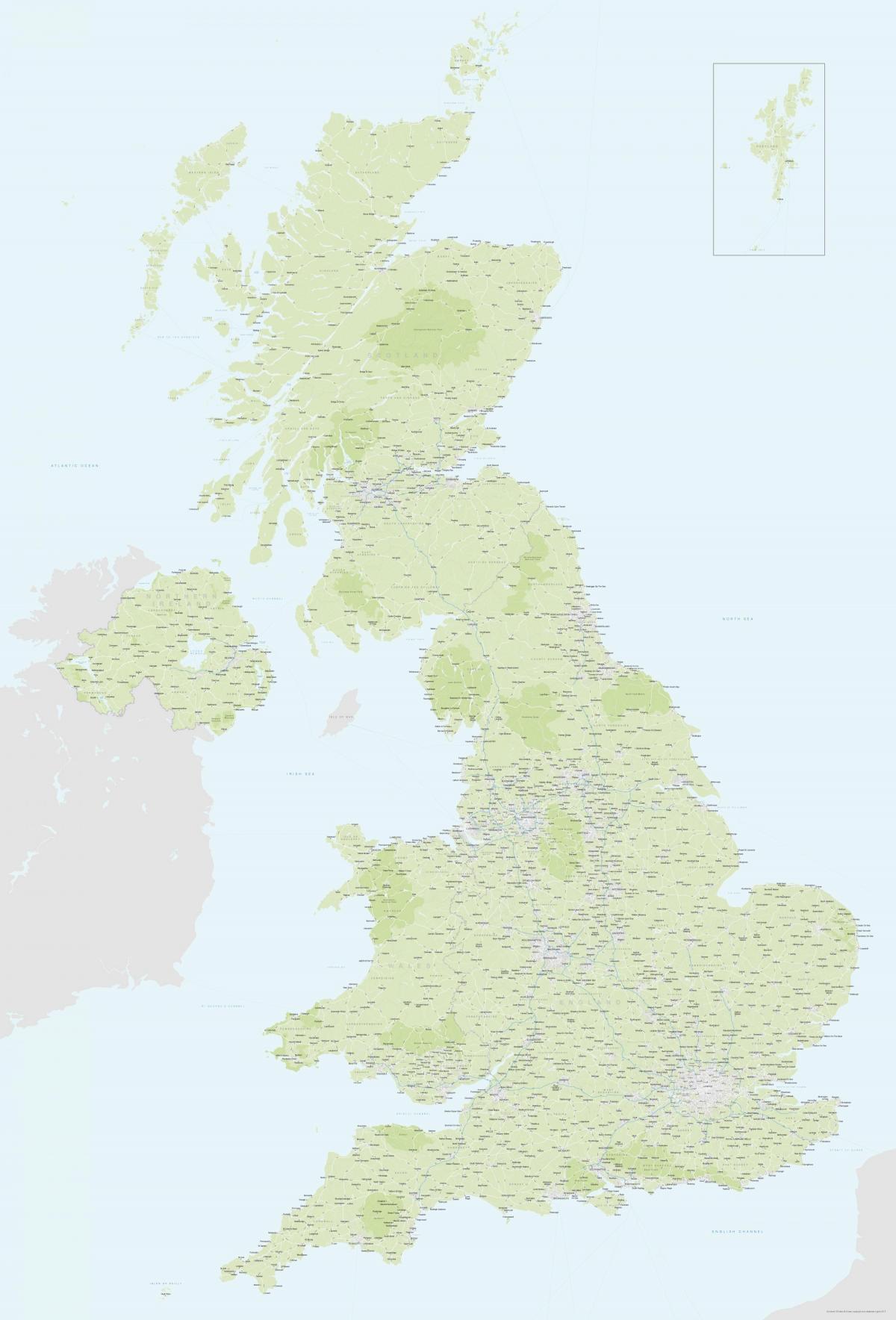 Große Karte von Vereinigtes Königreich (UK)