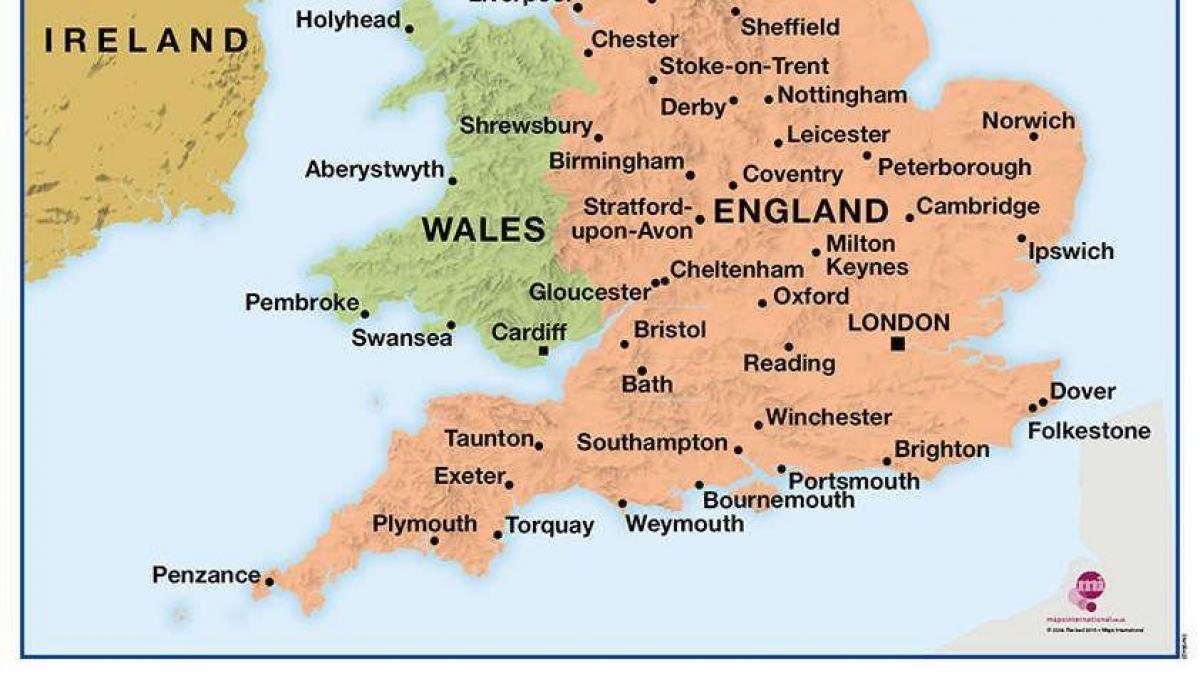 Südlich von Vereinigtes Königreich (UK) Karte