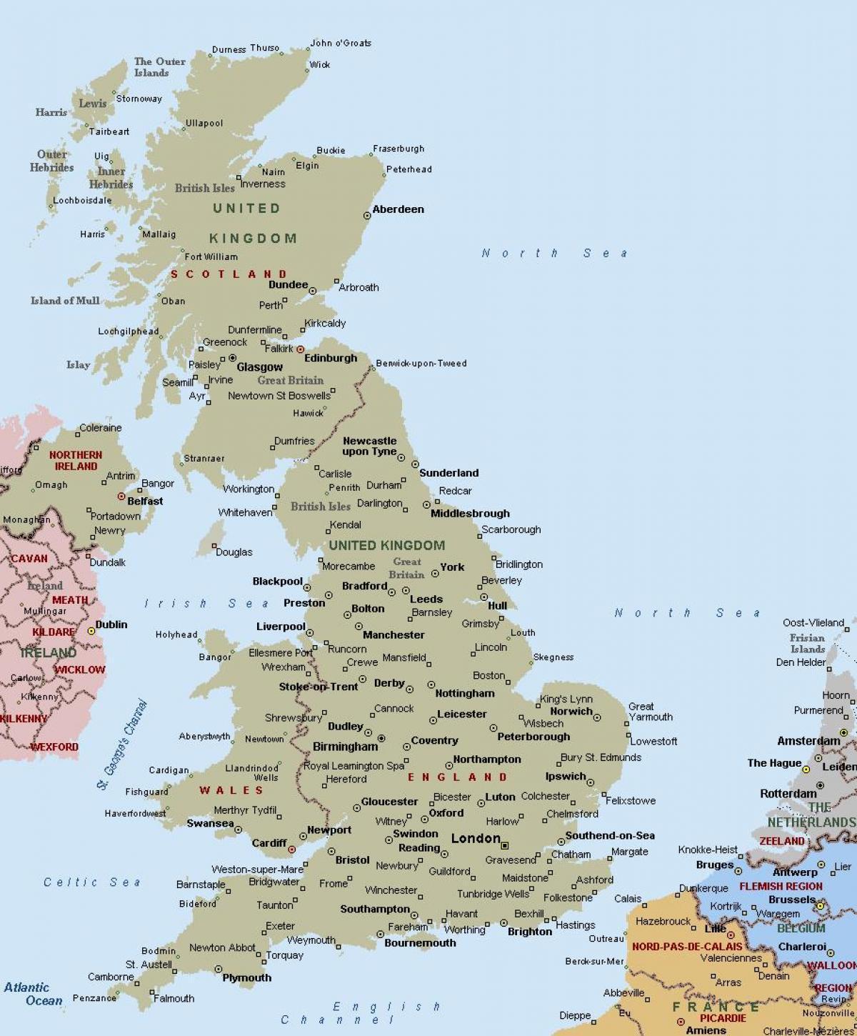 Vereinigtes Königreich (UK) Stadtplan