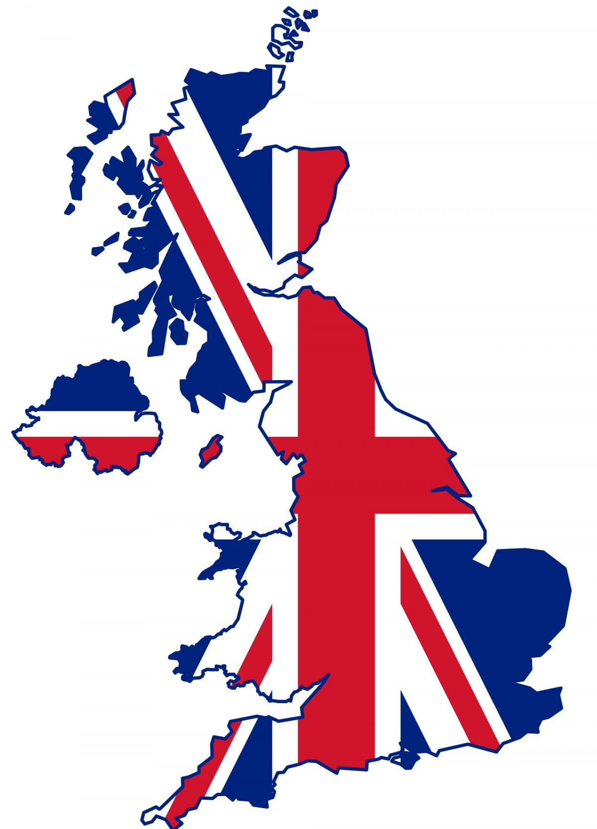Karte der Flagge des Vereinigten Königreichs (UK)