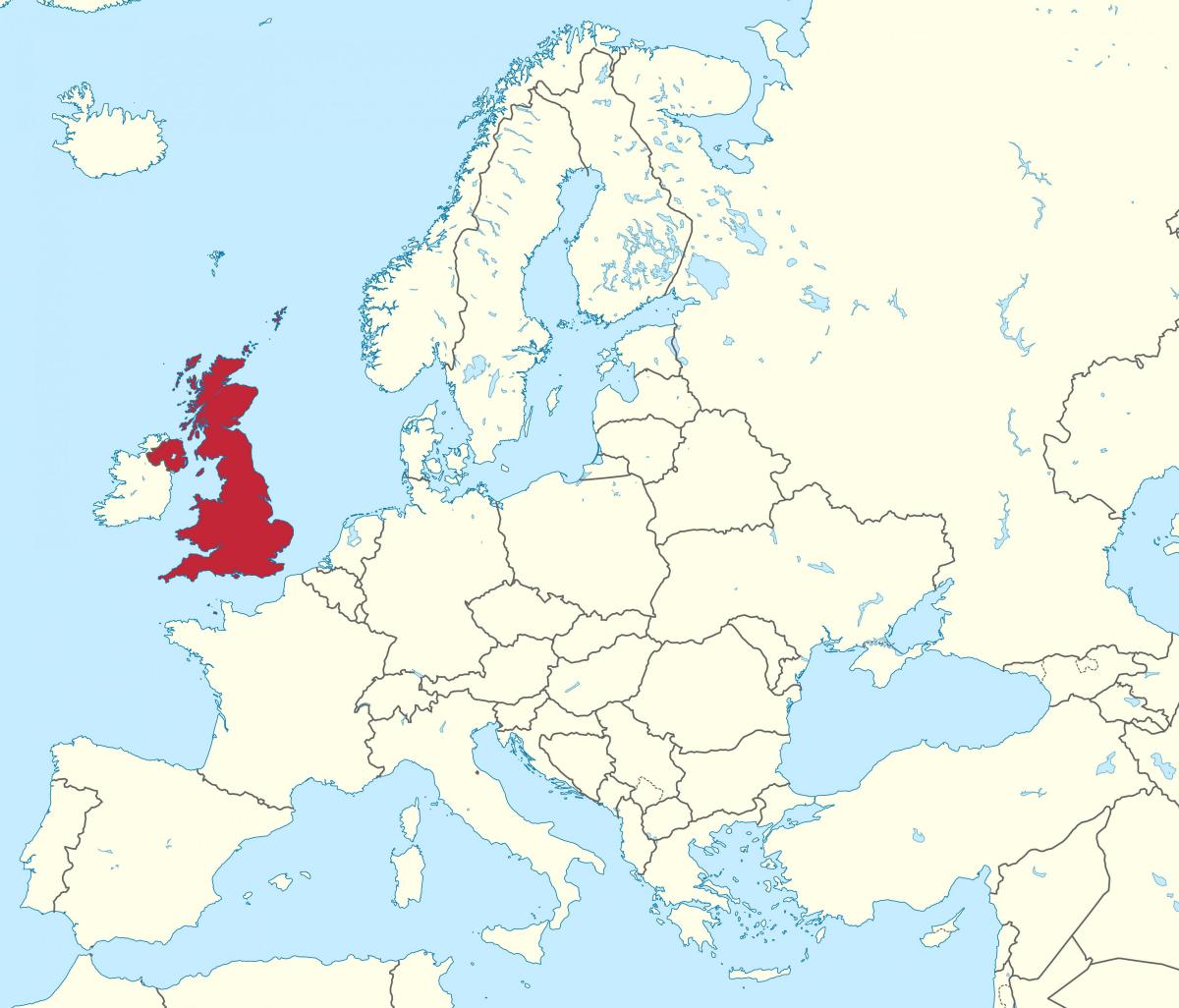 Vereinigtes Königreich (UK) Position auf der Europa-Karte