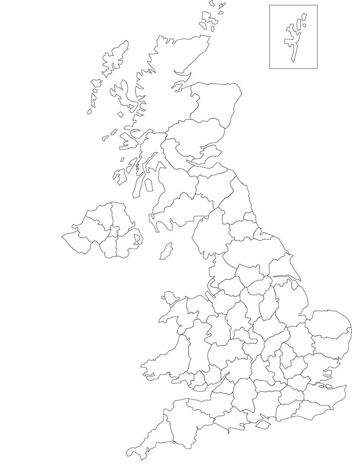 Vereinigtes Königreich (UK) Konturenkarte