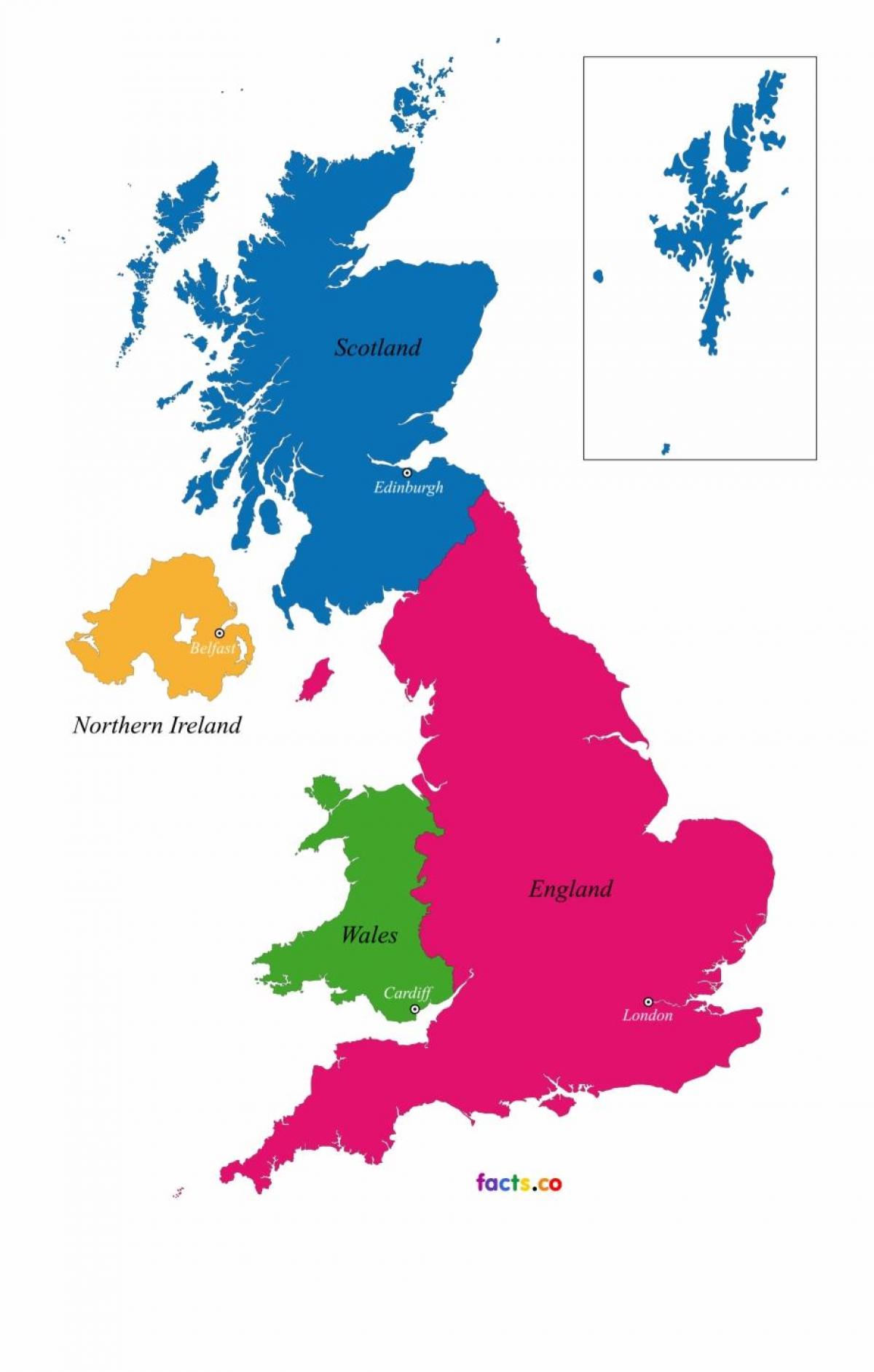 Vereinigtes Königreich (UK) Staatskarte