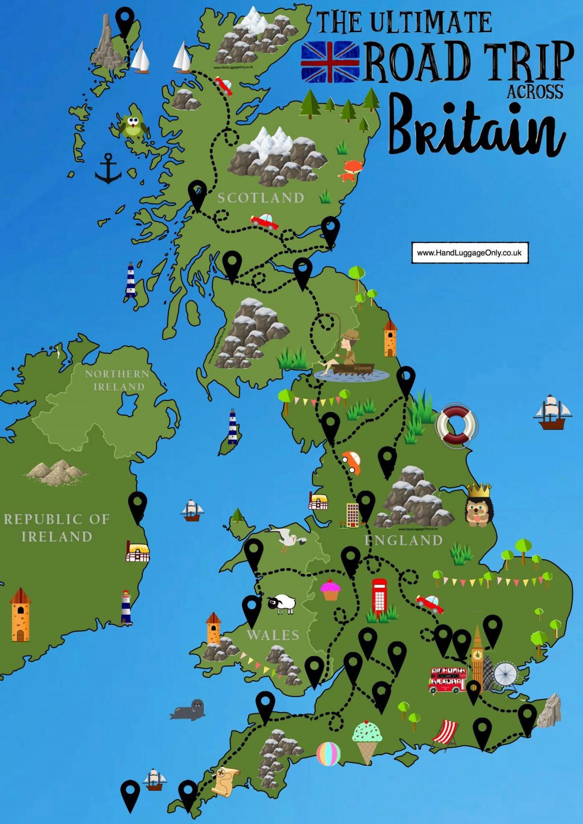 Vereinigtes Königreich (UK) Reise-Karte